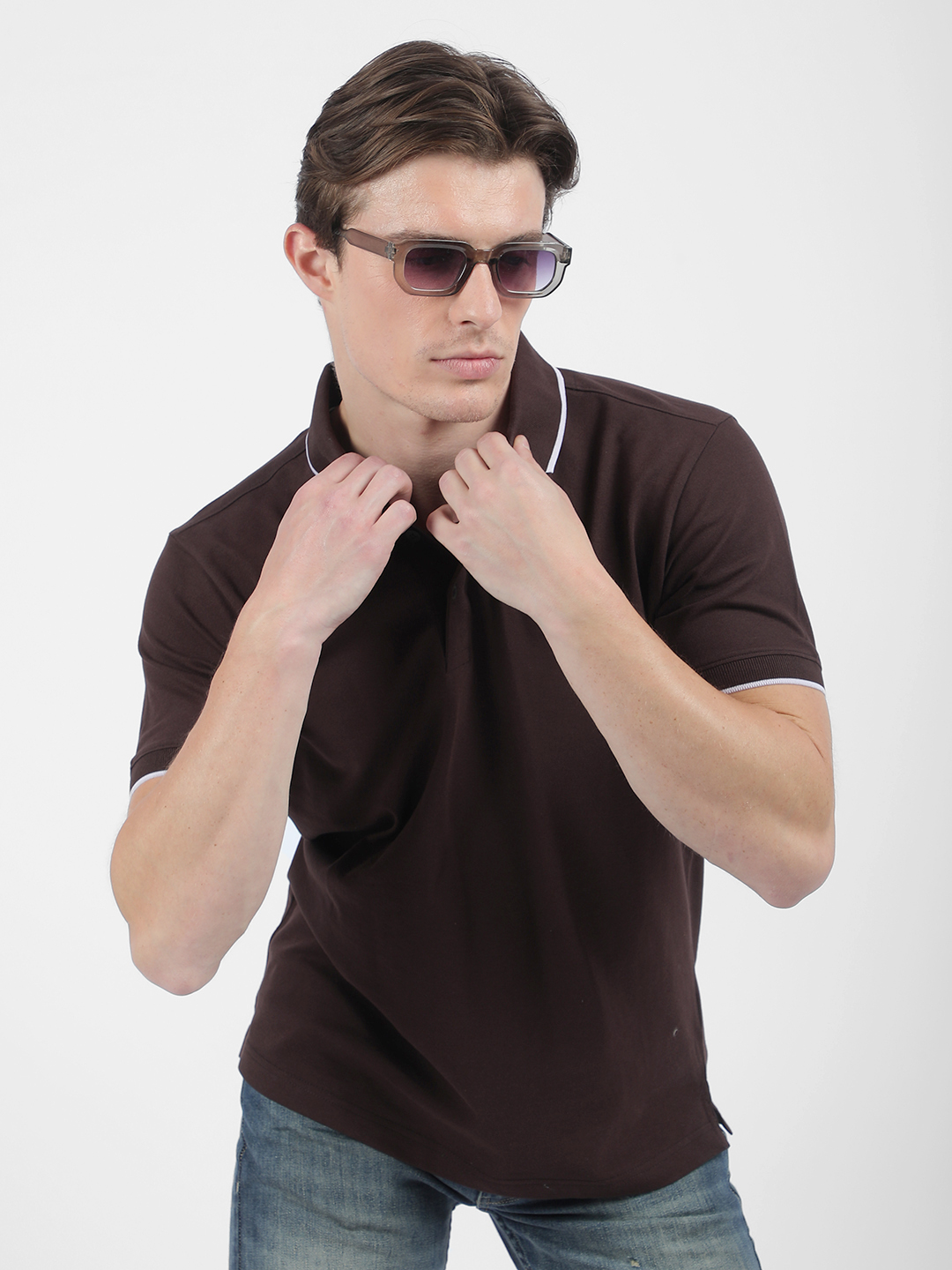 Numero Uno Men Chocolate Brown Polo T-Shirt